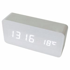 TODO Digital Clock White LED 3 Alarm + Temperature Display - White