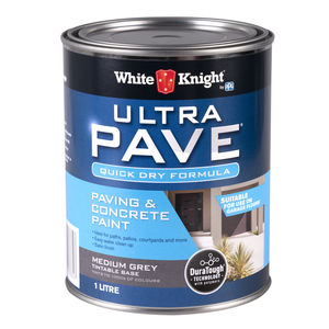 White Knight 1L Medium Grey Ultra Pave Quick Dry Paving & Concrete Paint