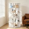 Ufurniture Rotating Shoe Rack Tower 360 Degrees Spinning Shoe Rack Tower 5-Tiers Revolving Shoe Storage Organizer