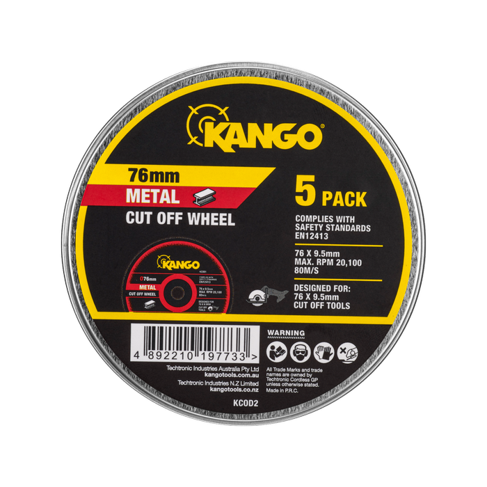 Kango 76mm Abrasive Cut Off Disc - 5 Pack 