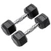 METEOR 4kg Pair Rubber Hex Dumbbells