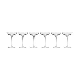 6pc Krosno Harmony 240ml Stemmed Coupe Champagne Glass Set - Clear