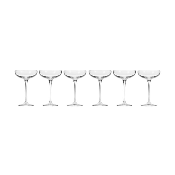 6pc Krosno Harmony 240ml Stemmed Coupe Champagne Glass Set - Clear
