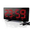 Catzon Digital Alarm Clock Curved-screen With Dimmer 2 Alarm Setting-red