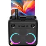 Ikarao Break X2 Portable 600W Karaoke Machine Speaker with 10” Lyrics Display Android Tablet,2 self charging Wireless Mics
