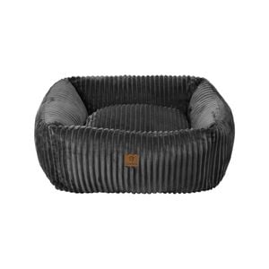 Charlie's Ascher Plush Corduroy Square Dog Bed Grey - Medium