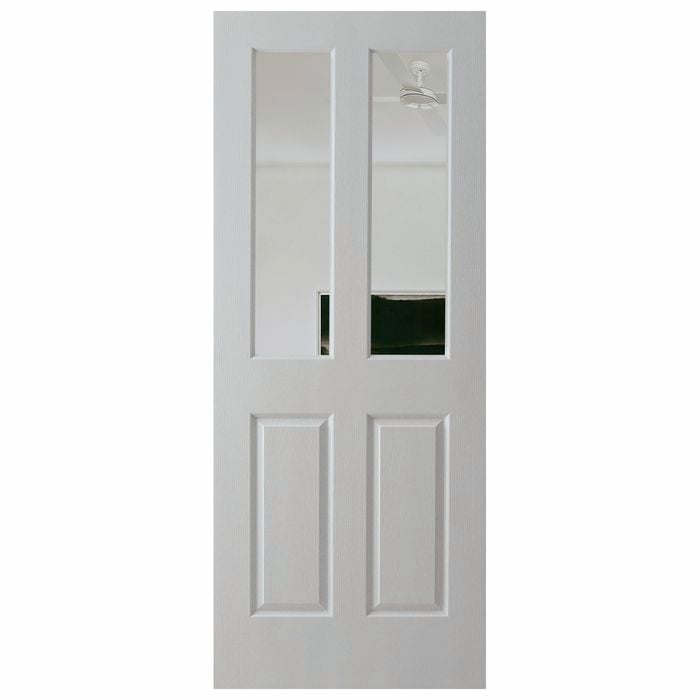 Hume Doors 1980 x 760 x 35mm Oak-G Woodgrain Interior Door Glazed Etchlite