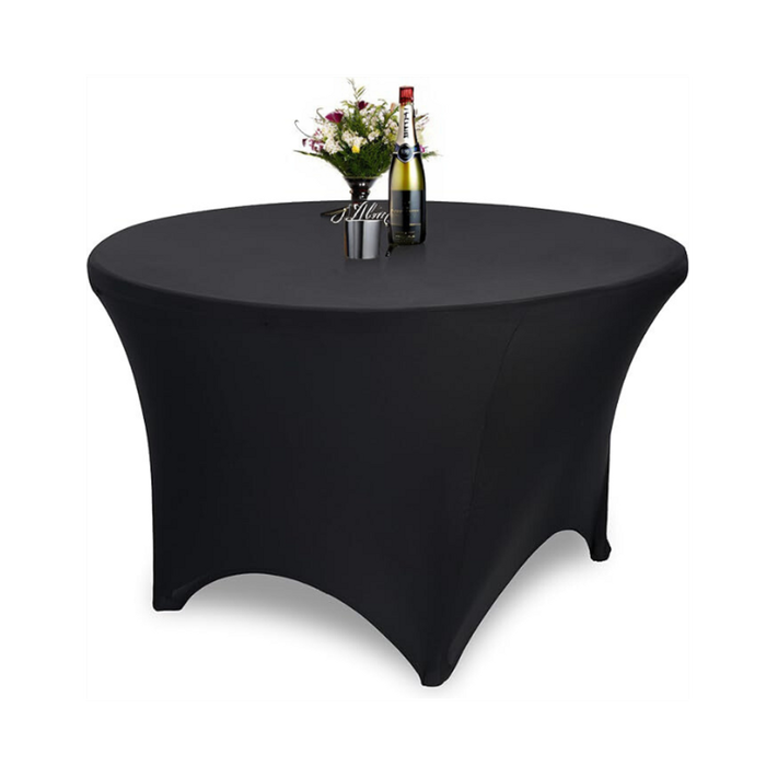 Just Party Linen Black Round Tablecloth Spandex 180cm