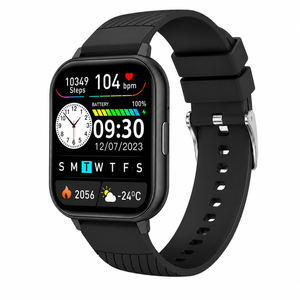 Smart Watch Bluetooth Call Fitness Tracker Heart Rate Blood Oxygen Monitor Lcd Display Rubber Black
