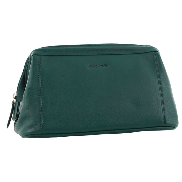 Pierre Cardin Mens Rustic Leather Toiletry Case Bag Travel  Zirkon