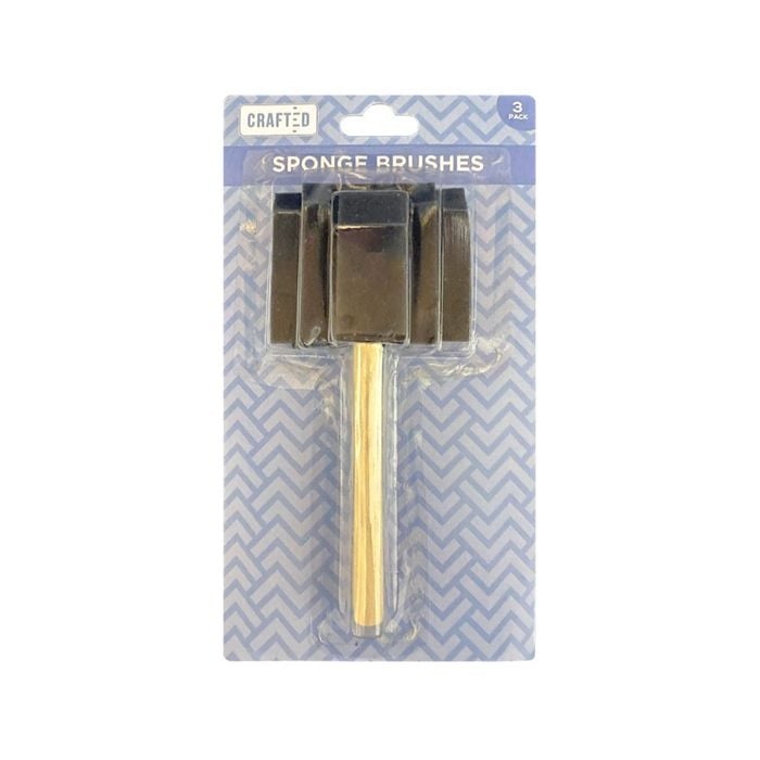 Crafted Assorted Sponges Paint Brushes - 3 Pack