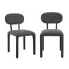 Sophie Dining Chairs Full Upholstered Set Of 2 Charcoal Grey