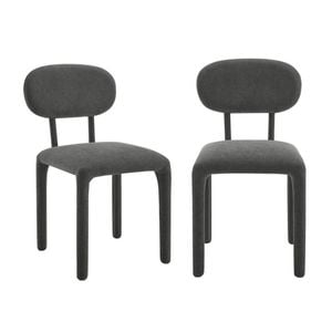Sophie Dining Chairs Full Upholstered Set Of 2 Charcoal Grey