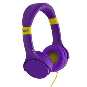 Moki Lil Kids Headphones On Ear Headband Volume Limited w/3.5mm Jack Purple 3y+