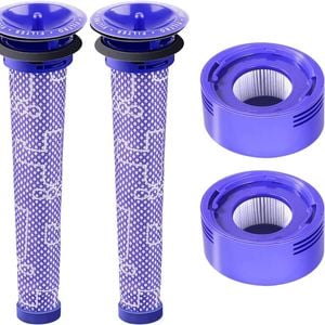Fohoa 4 Pack Replacement Filter Kit For Dyson V7 V8 Animal Absolute Motorhead Carbon Fiber - Part # 965661-01 & 967478-01
