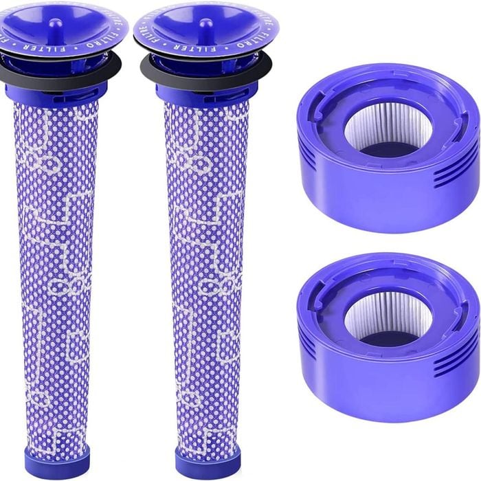 Fohoa 4 Pack Replacement Filter Kit For Dyson V7 V8 Animal Absolute Motorhead Carbon Fiber - Part # 965661-01 & 967478-01