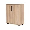 Multi-Purpose Storage Cupboard 2 Door w/ Shelves Low Style Light Sonoma Oak