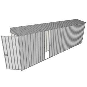 Build-a-Shed 0.8 x 6 x 2m Hinged Door Tunnel Shed with Single Sliding Side Door - Zinc