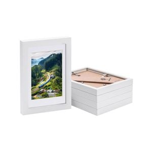 Nicola Spring Photo Frames with 4" x 6" Mount - 5" x 7" - White - Pack of 5