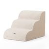 i.Pet Dog Ramp 3 Tier Stairs Ladder Washable Cover for Bed Sofa Foam Step Beige