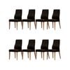 Rosemallow Dining Chair Set of 8 PU Leather Seat Solid Messmate Timber - Black