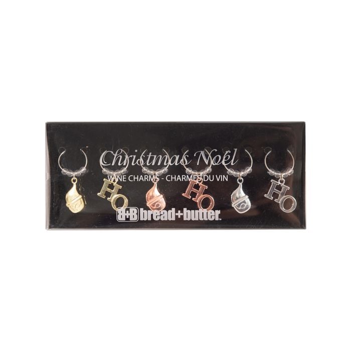 Santa & Ho Wine Charms - 6 Pack Multi