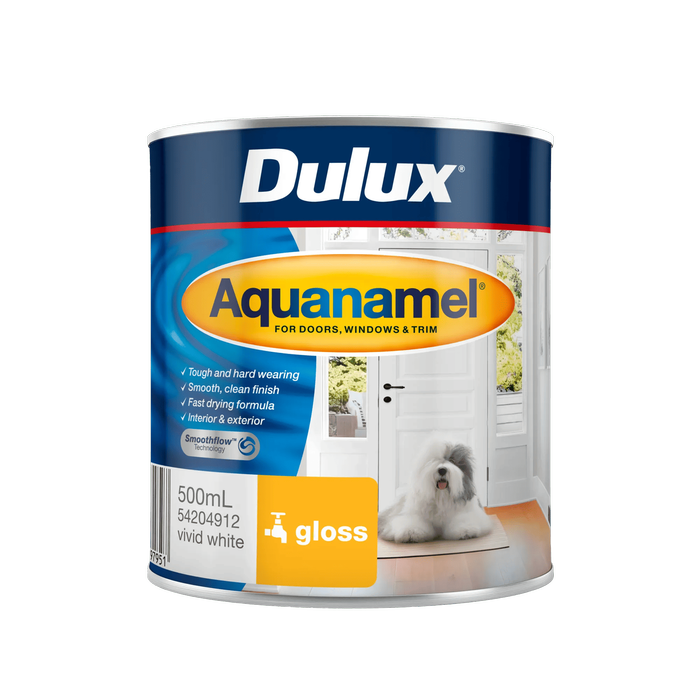 Dulux 500ml Gloss Vivid White Aquanamel Enamel Paint