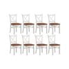 Lupin Dining Chair Set of 8 Crossback Solid Rubber Wood Furniture - White Oak