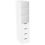 Lugna 2048 x 450 x 580mm White Ready to Assemble Robe Insert 2 Shelf 4 Drawer Unit - White