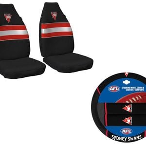 Sydney Swans Official Afl Seat Cover And Steering Wheel Cover Combo *new Logo*