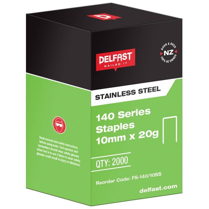 Delfast 140 Series 10mm 304 Stainless Steel Staples - 2000 Pack