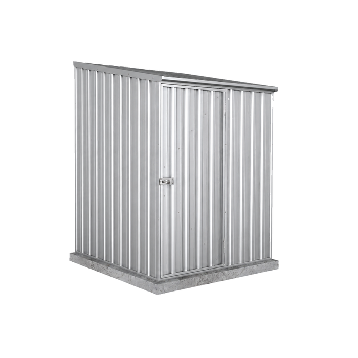 Absco Sheds 1.52 x 1.52 x 2.08m Zincalume Space Saver Single Door Garden Shed