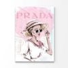 Pink Lady With Hat Fashion Store Print 100% Australian Made 60x90cm (Stretched Canvas)