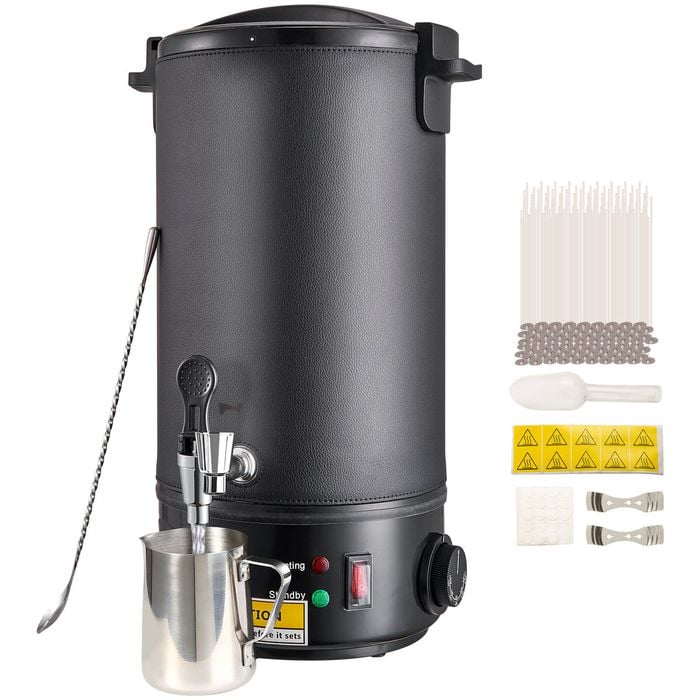 VEVOR Wax Melter Silver 10 Liter with Easy Pour Spout and 9-level Temp Control for Candle Making