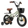 Costway 36 Cm Kids Bike Push Pedal Bicycle W/training Wheels Green