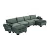 Homfurn 5 Seater Modular Sectional Sofa, Green