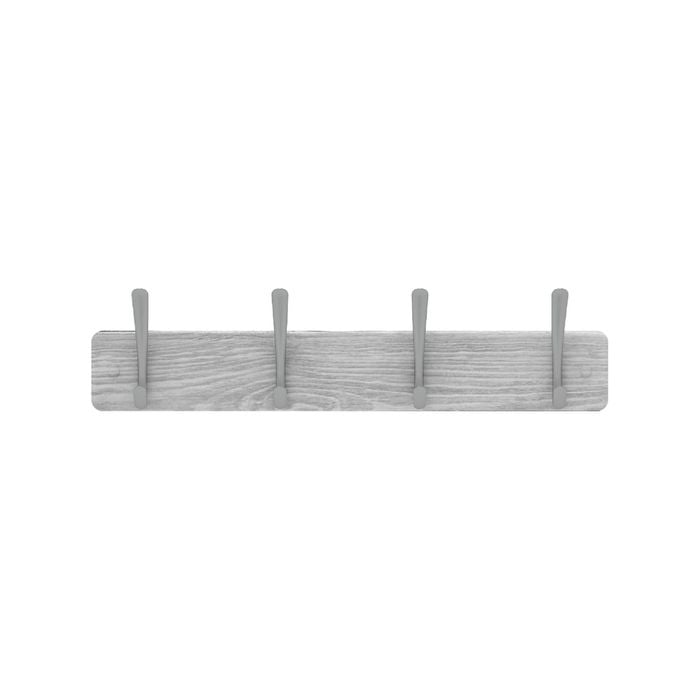 MODE 4 Brushed Nickel Hooks On White Wash Board Hat And Coat Rack