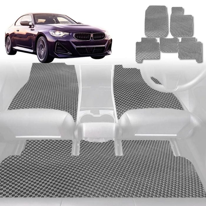 6D Diamond Car Floor Mats for BMW 2 Series Coupe (G42)2022-Current-Full Set-Grey-Outback GT