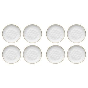 8pc Ecology Speckle Stoneware Cake Plate Tableware - Milk/Gold
