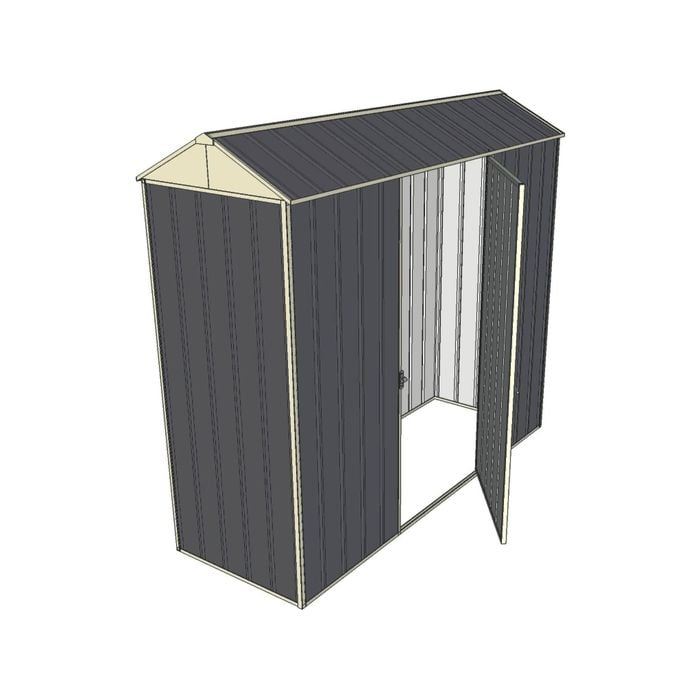 Build-a-Shed 0.8 x 2.3 x 2.1m Gable Single Hinged Side Door Shed - Grey