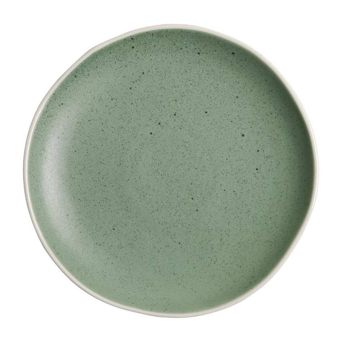 Olympia Chia Plates Green 205mm Pack Of 6 Ceramic Tableware Dinnerware