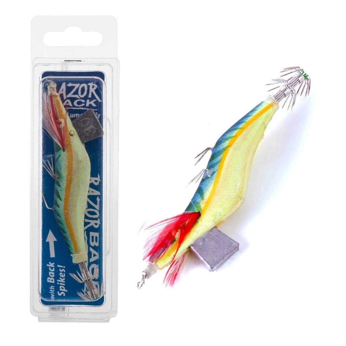 Jarvis Walker Size 3.0 Lumo Blue Razorback Squid Jig Lure - Bunnings ...