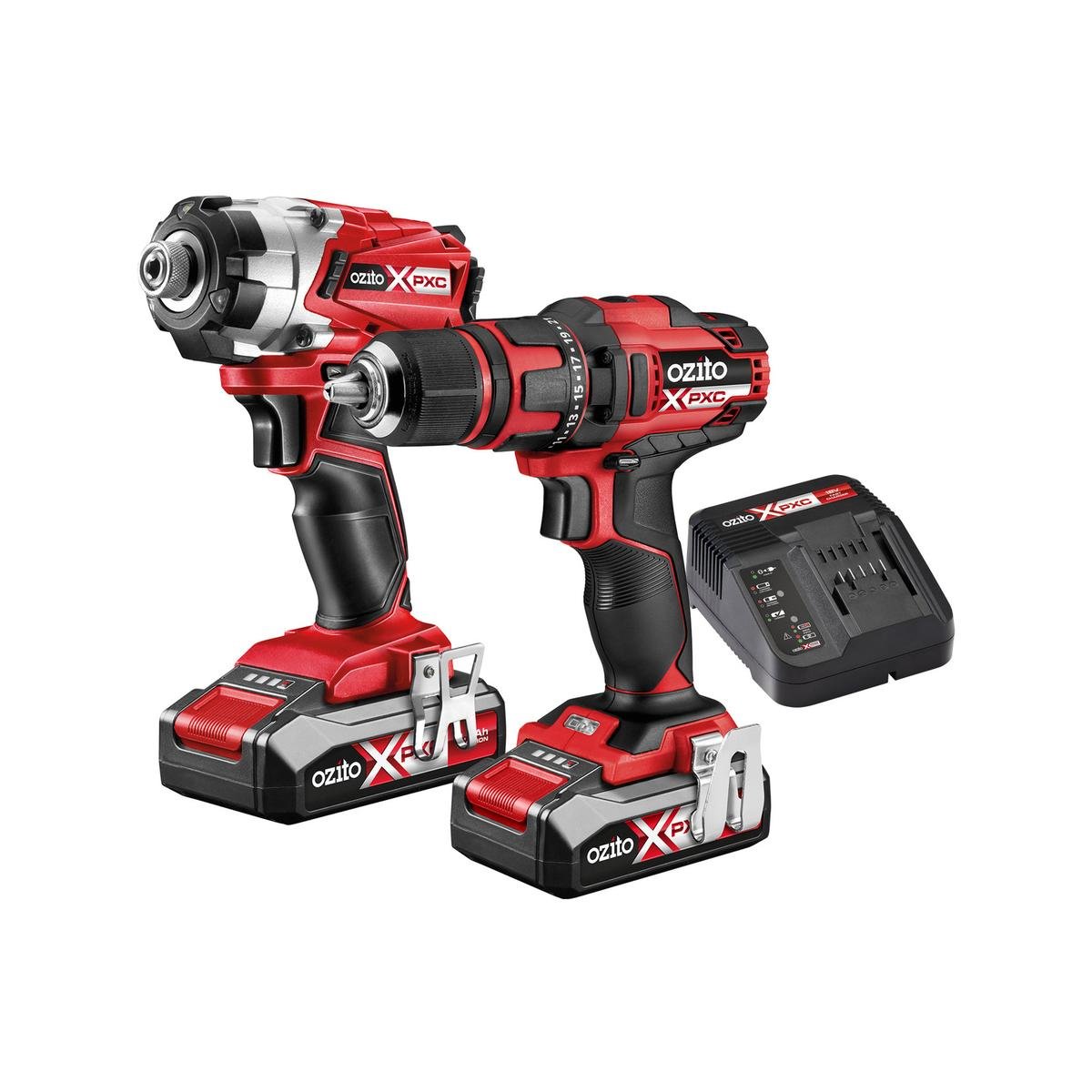 Ozito PXC 18V Cordless Drill And Impact Driver Kit PX2PAK-500
