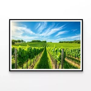 Rows of Green Plants with Sky  Print 100% Australian Made 120x90cm  (Poster)