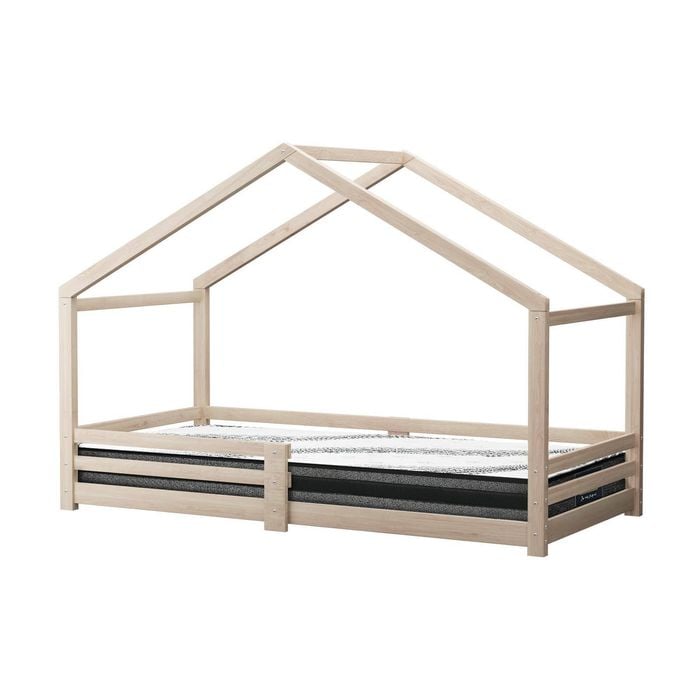 Oikiture Kids Bed Frame Mattress Wooden Timber House Montessori