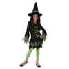 Rubie’s Wicked Witch Halloween Costume for Kids – Dress with Hat, Black &amp; Green Colour, Large