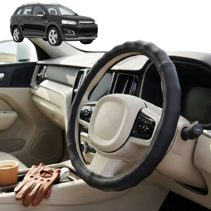 Australian Goose Steering Wheel Cover for Holden Captiva 5 2006 - 2015 (CG, CG II) Circle Black