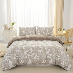 Dreamfields King Single Canvas Fleur Quilt Doona Duvet Cover Set