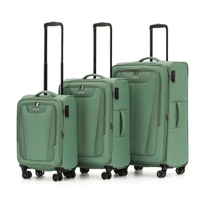 3pc Tosca Altitude Travel Suitcase/Luggage Set W/ Wheels & Lock Ivy Green