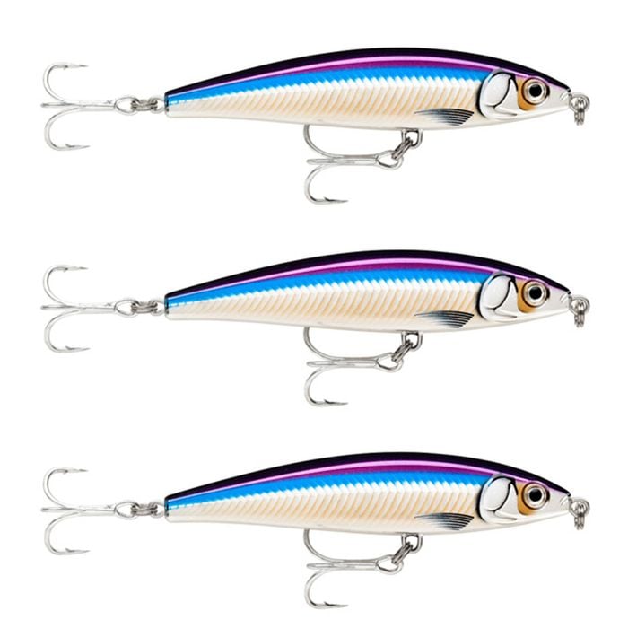 3x Rapala 10cm X Rap Magnum Prey Lipless Hard Body Fish Lures -PUR High Voltage